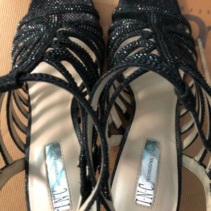 INC Black high heel strapped sandal size 9
